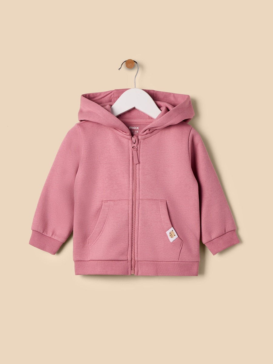 Plain Zip Through Hoodie