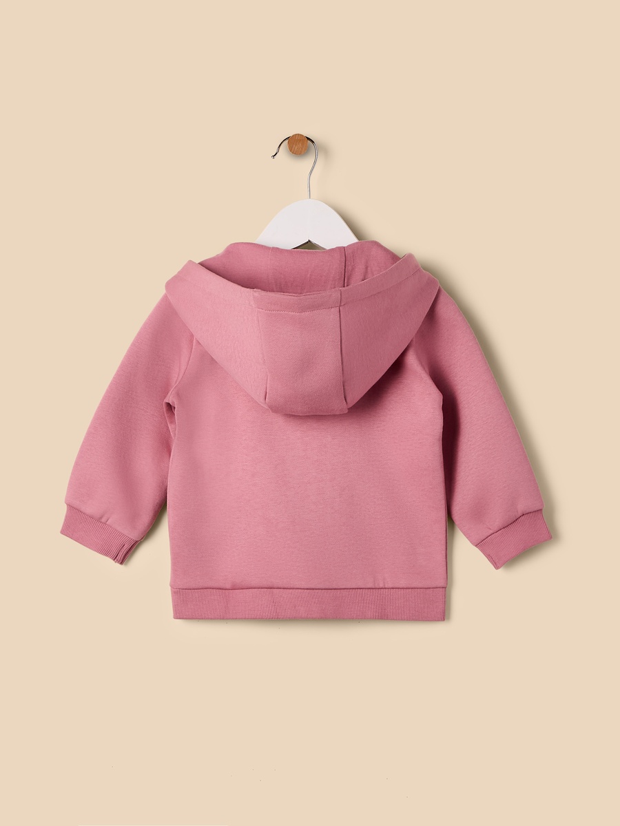Plain Zip Through Hoodie