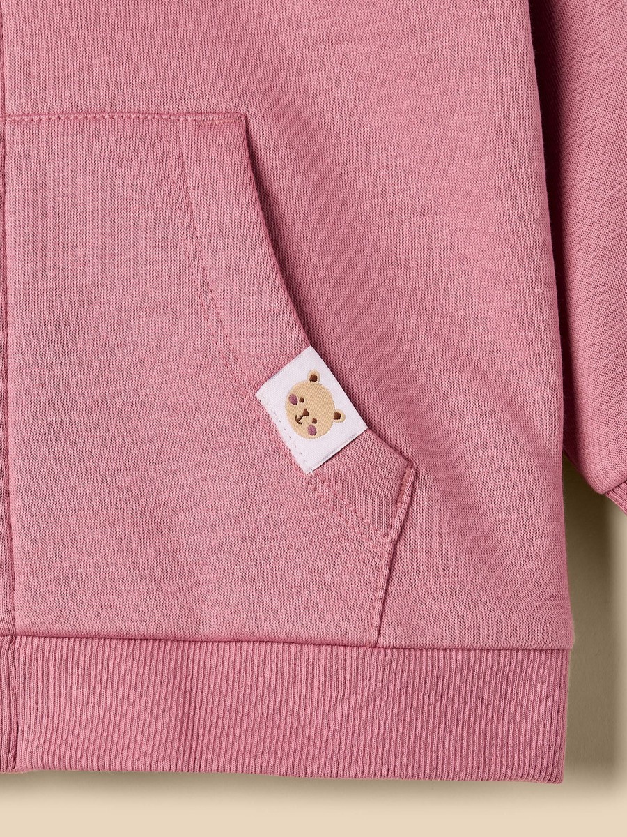 Plain Zip Through Hoodie