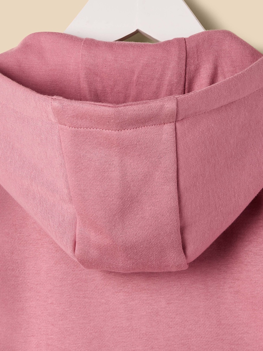 Plain Zip Through Hoodie