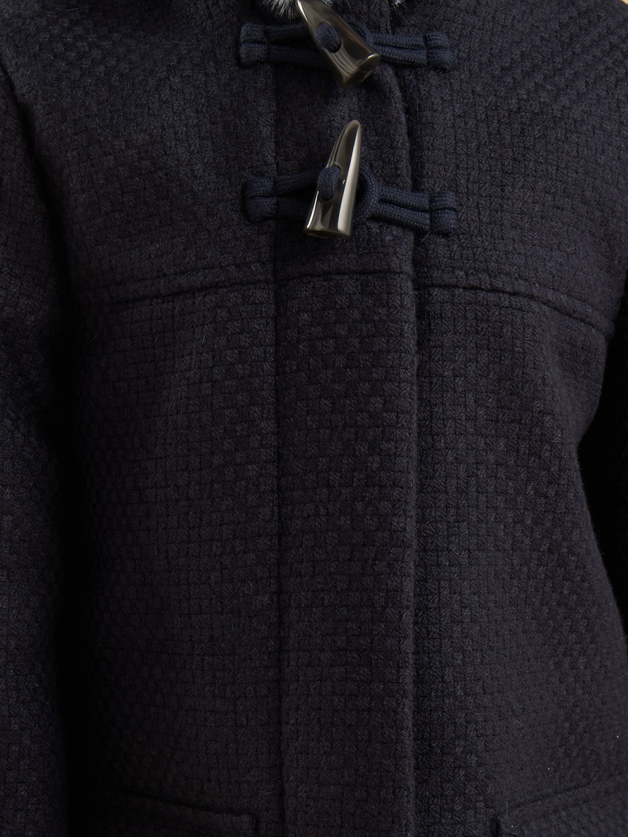 Fur Trim Duffle Coat with Hood