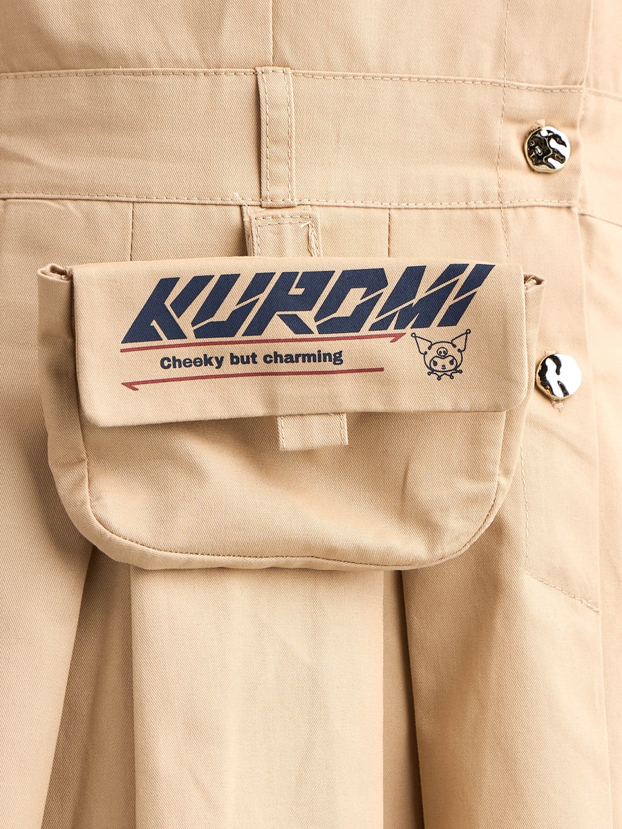 Kuromi Embroidered Collared Cotton Shirt Dress