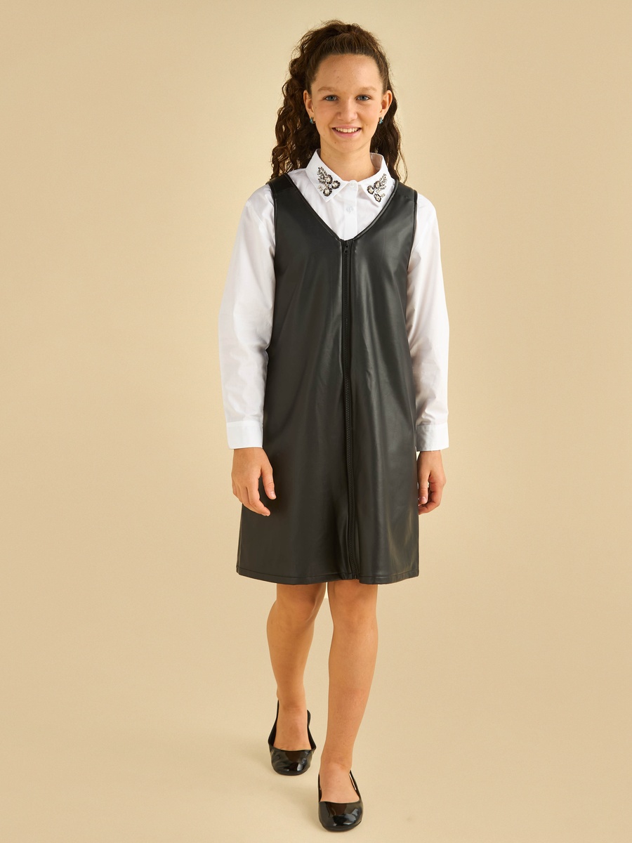 faux-leather pinafore dress Whistles Leather Pinafore Dress Black Size 4