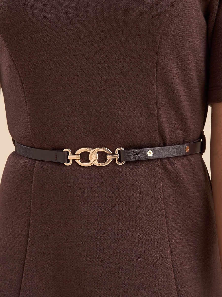 Plain Skater Dress with Belt