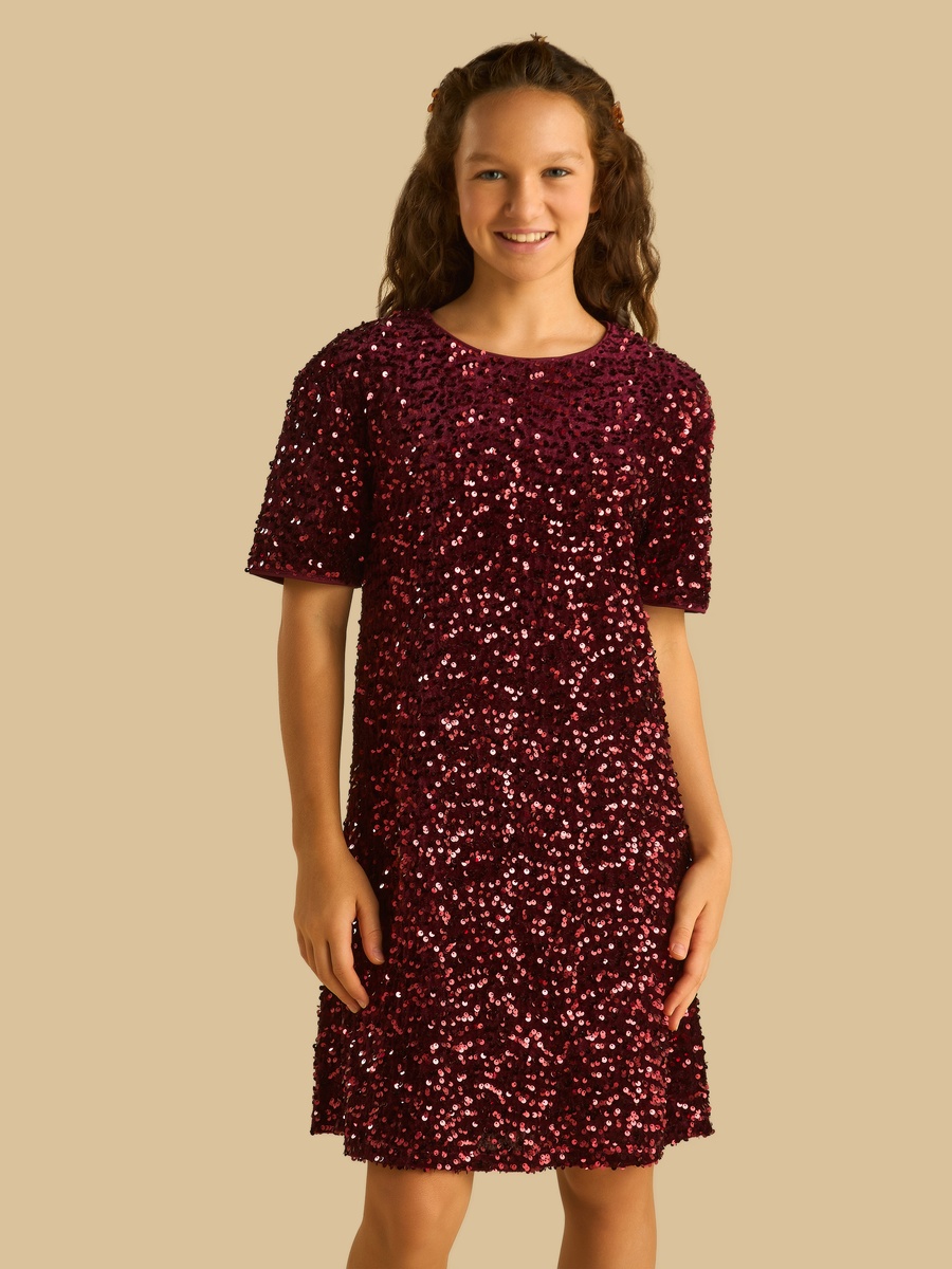 Black Embellished A-Line Dress