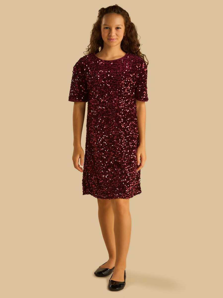Black Embellished A-Line Dress