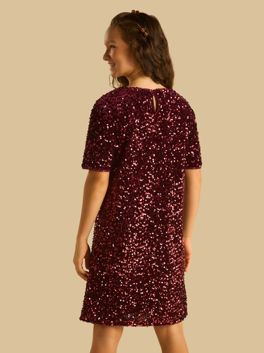 Black Embellished A-Line Dress