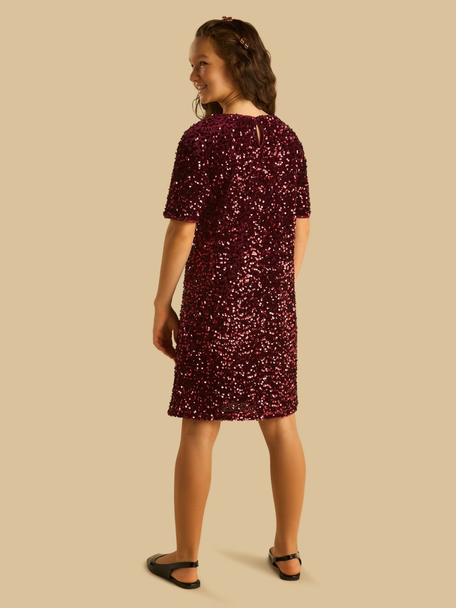Black Embellished A-Line Dress