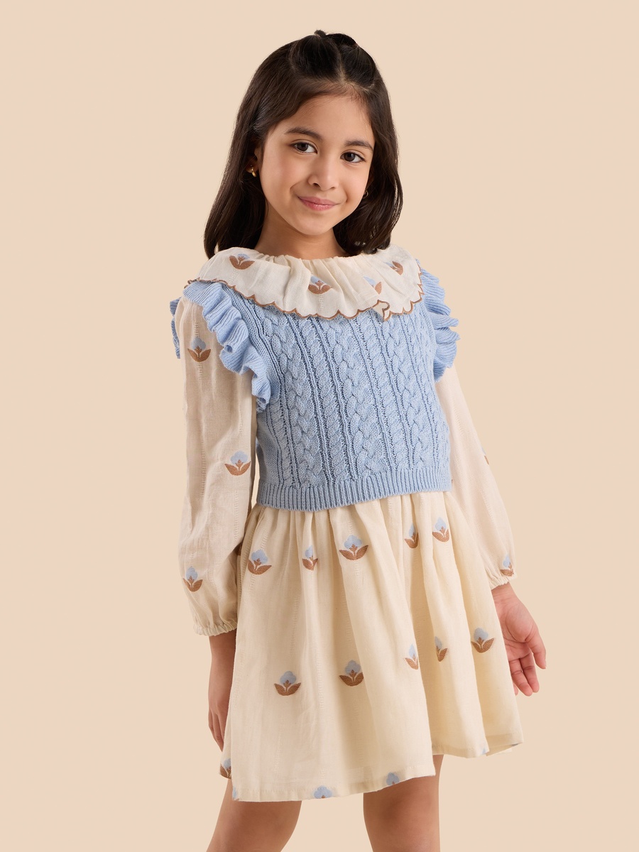 Floral Print Tabard Dress