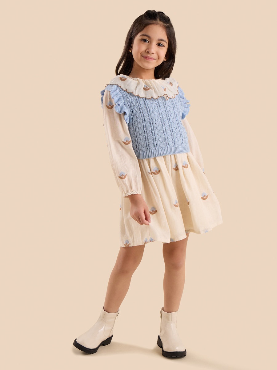 Floral Print Tabard Dress