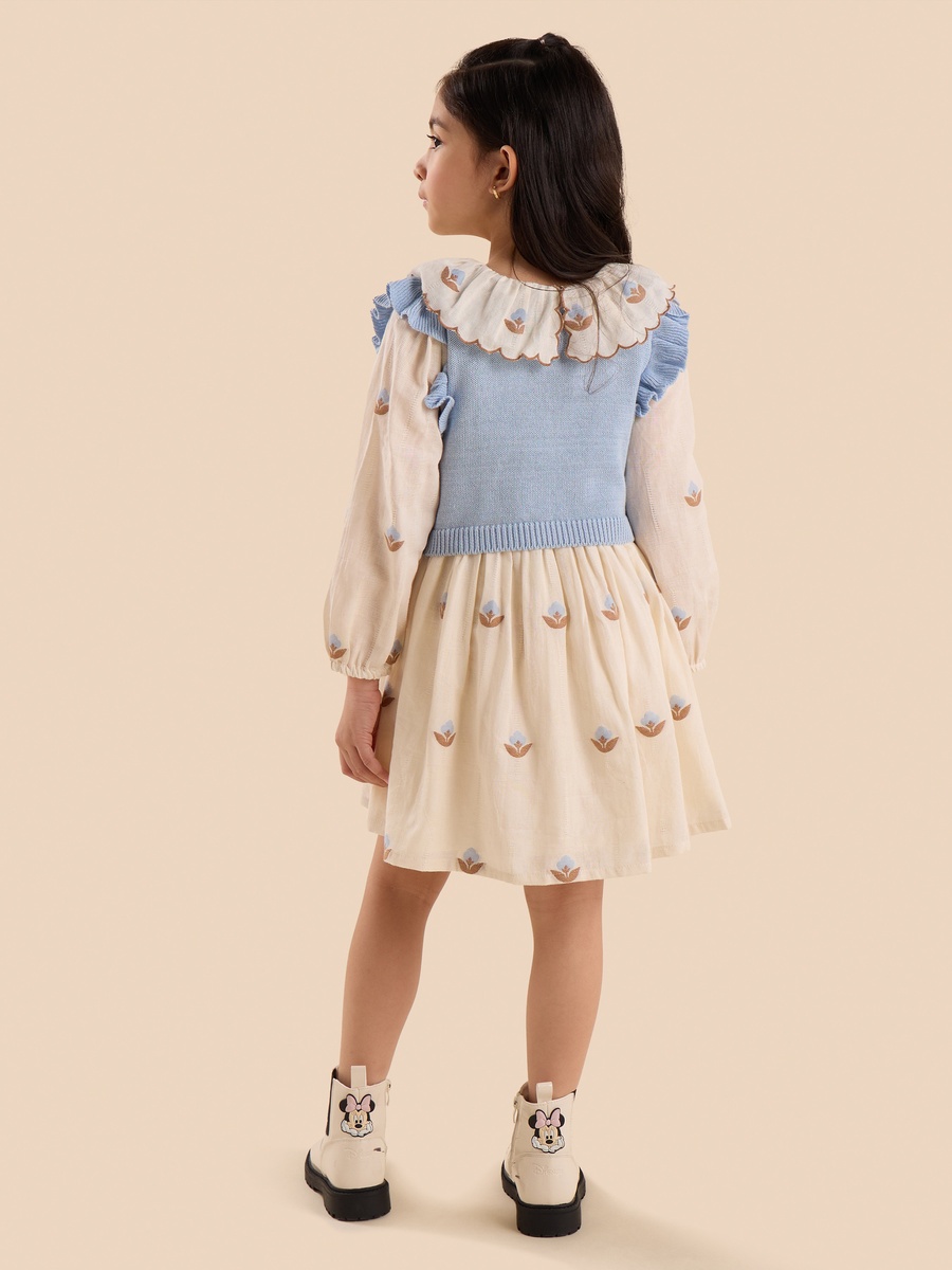 Floral Print Tabard Dress