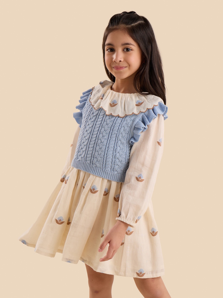 Floral Print Tabard Dress