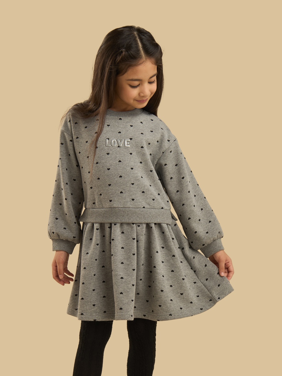 Heart Print Sweat Dress