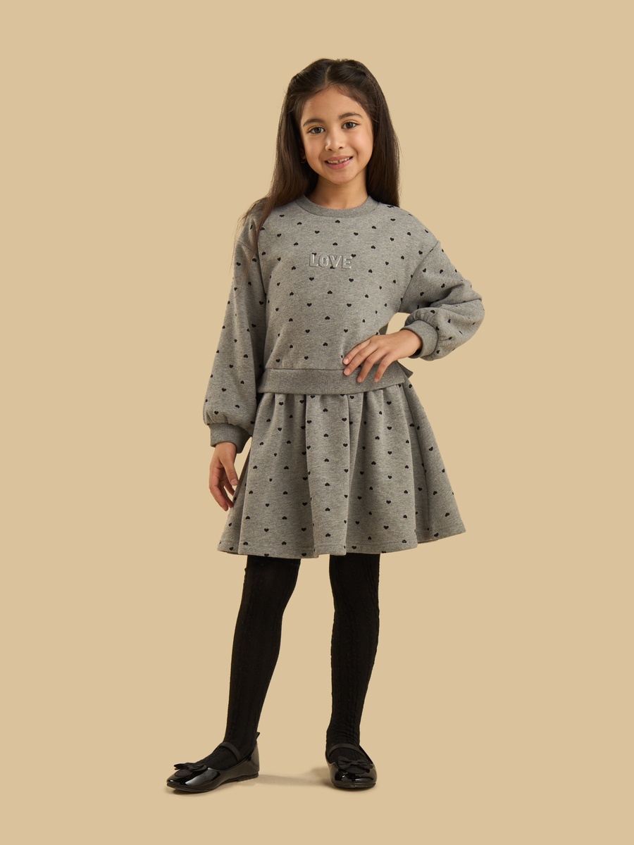 Heart Print Sweat Dress
