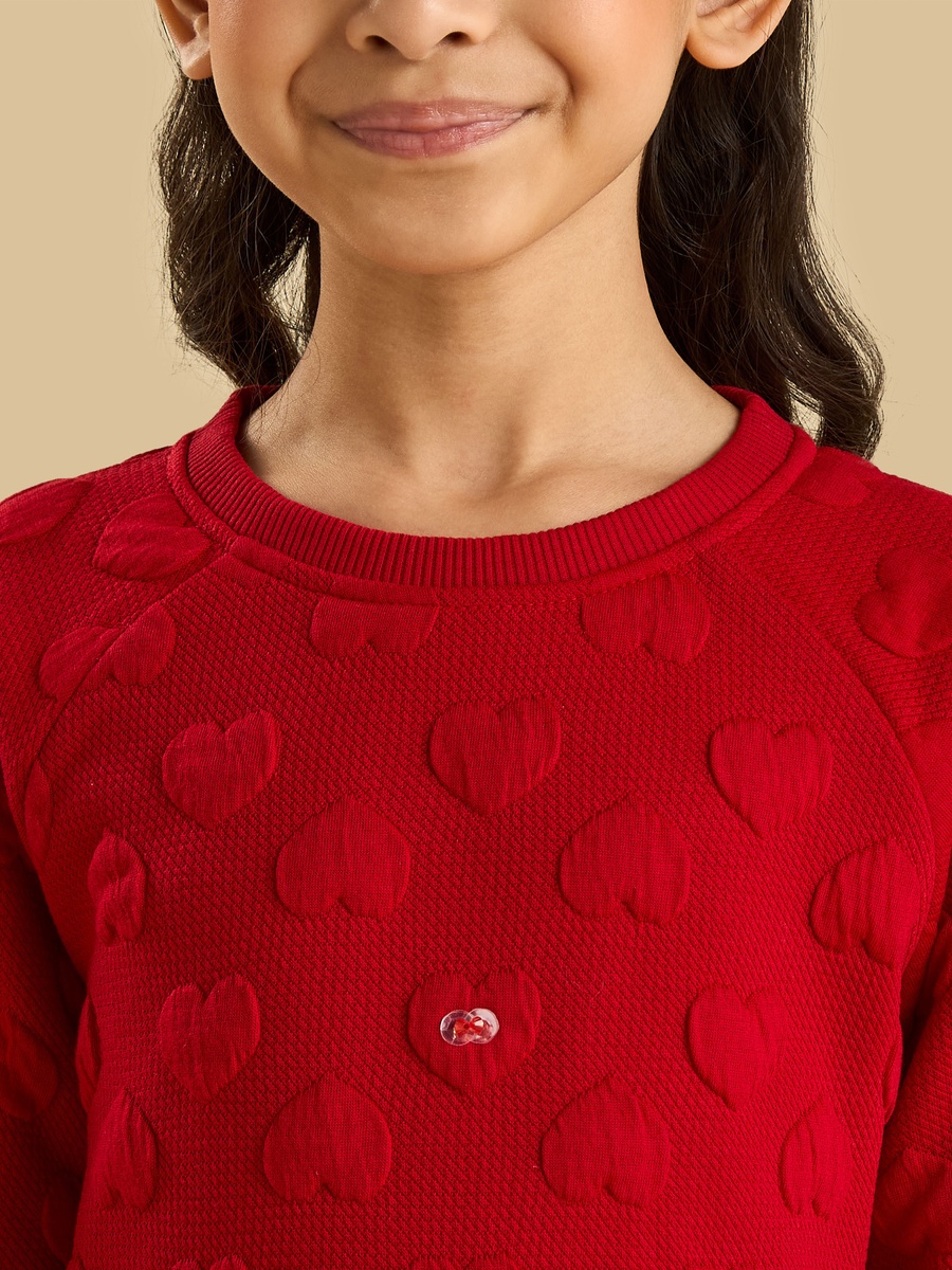 Jaquard Heart Mesh Frill Dress