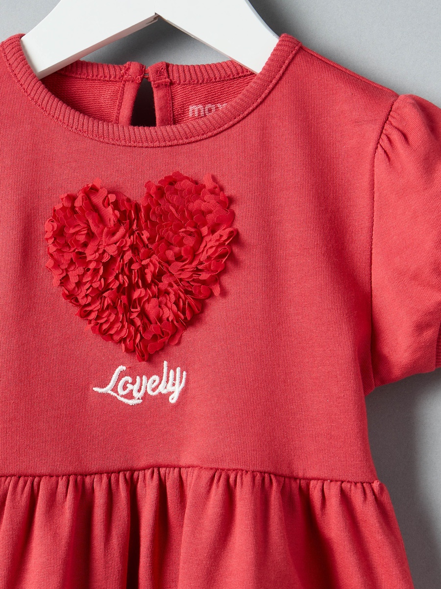 Heart Applique Cotton Dress