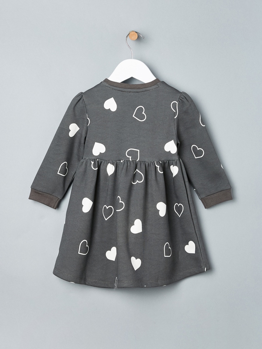 Heart Print Terry Dress
