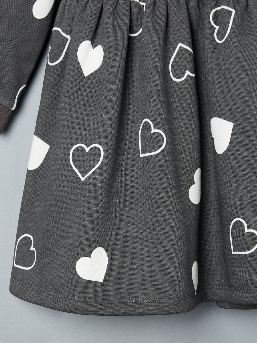 Heart Print Terry Dress