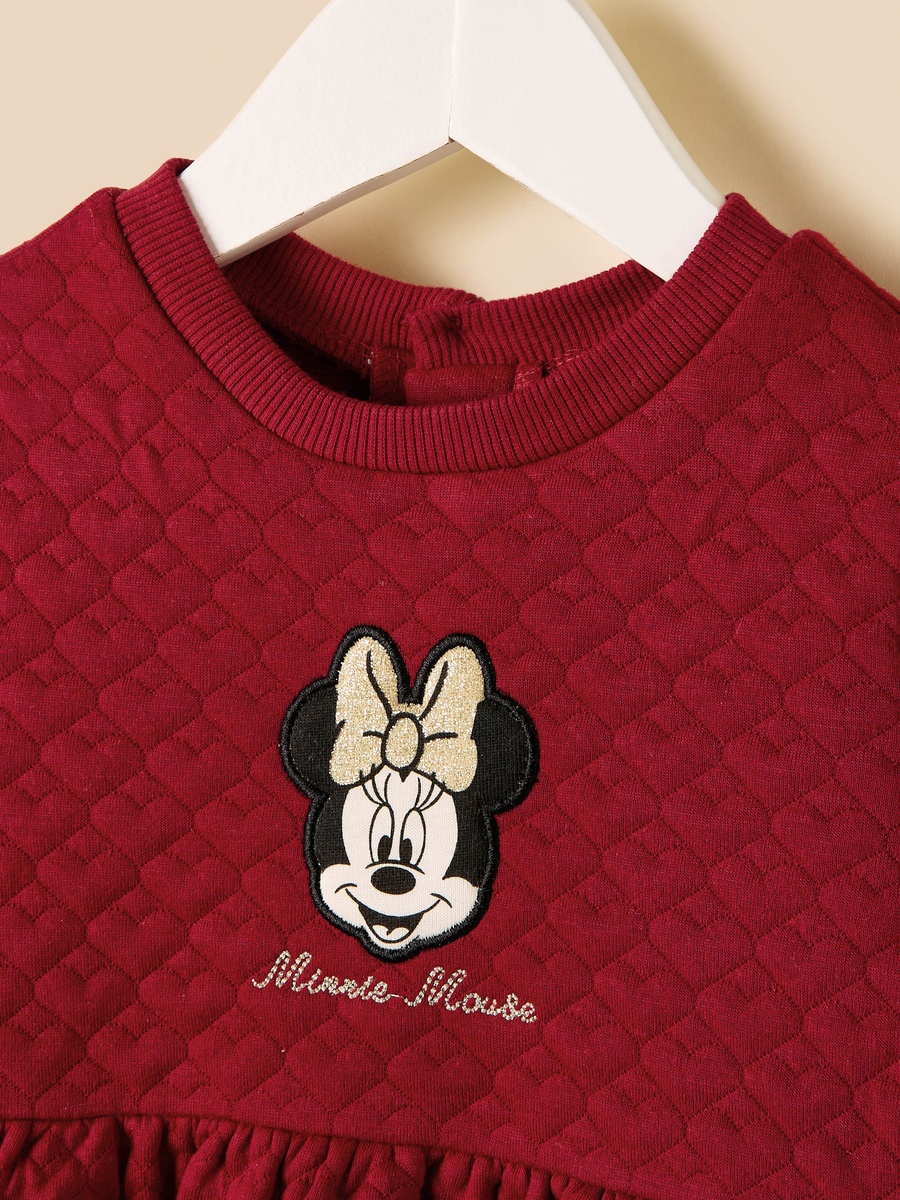Minnie Mouse Applique Quilted Sweat Dress with Stockings