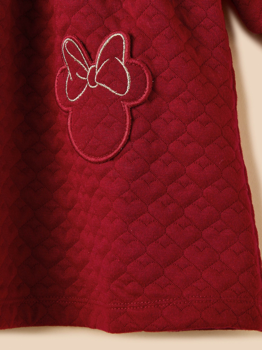 Minnie Mouse Applique Quilted Sweat Dress with Stockings