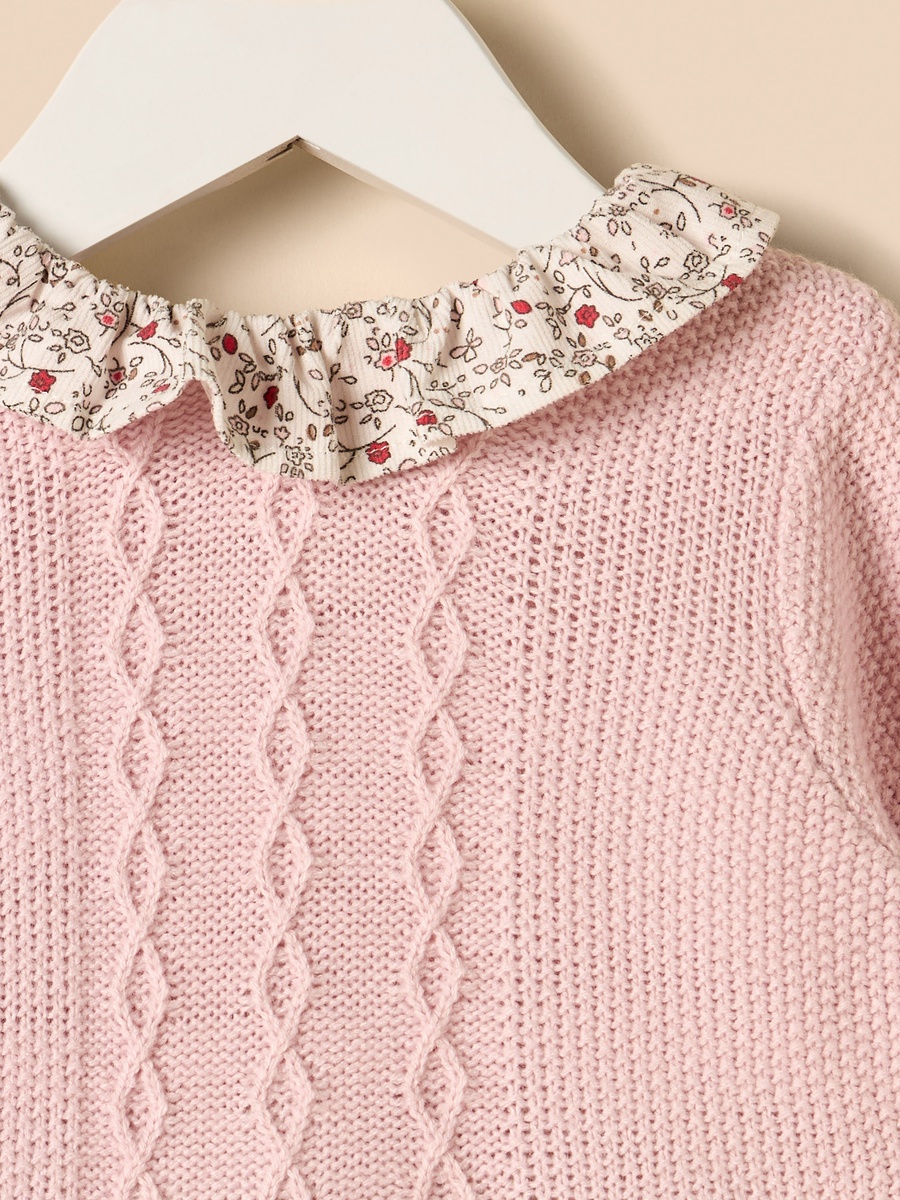 Printed Mix Media Sweater Dress