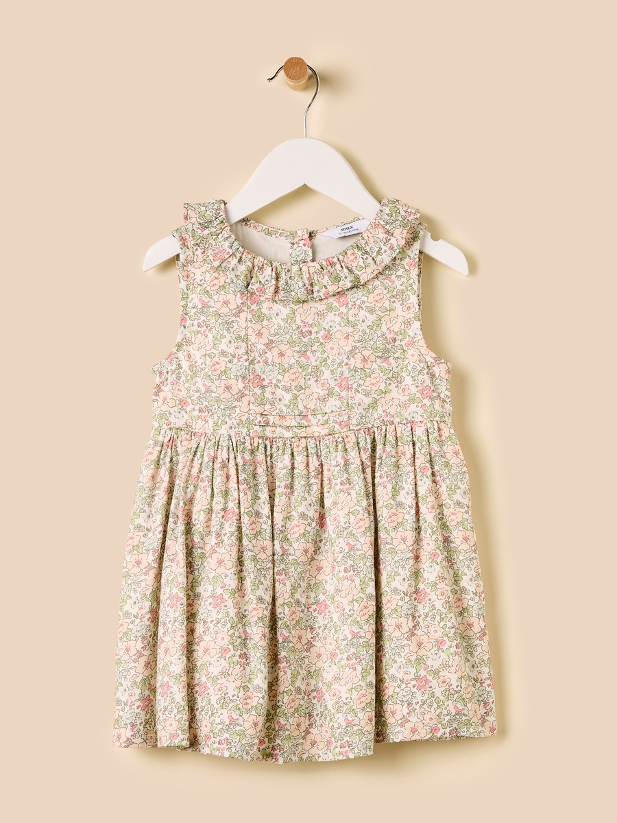 Floral Print Sleeveless Dress with Cardigan