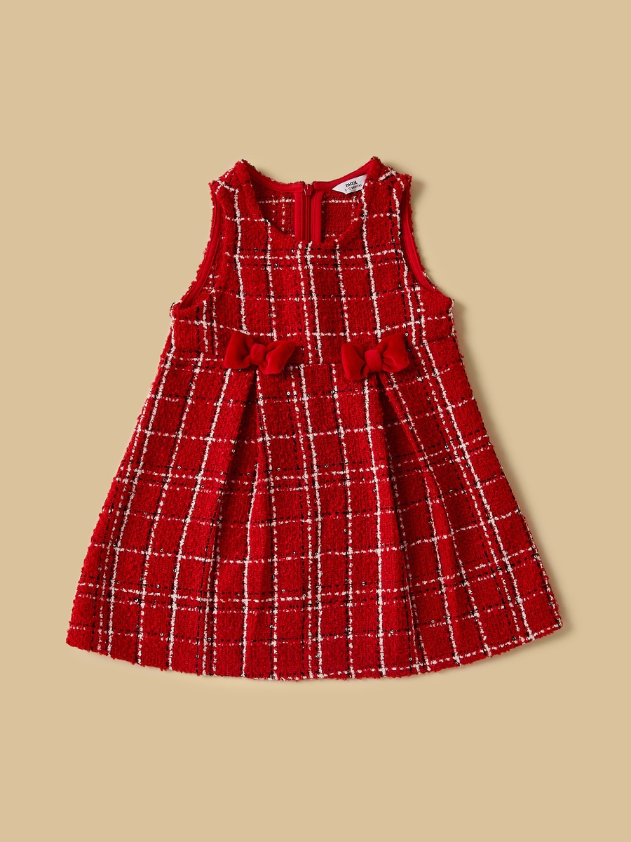 Collared Top with Checked Pinafore and Stockings