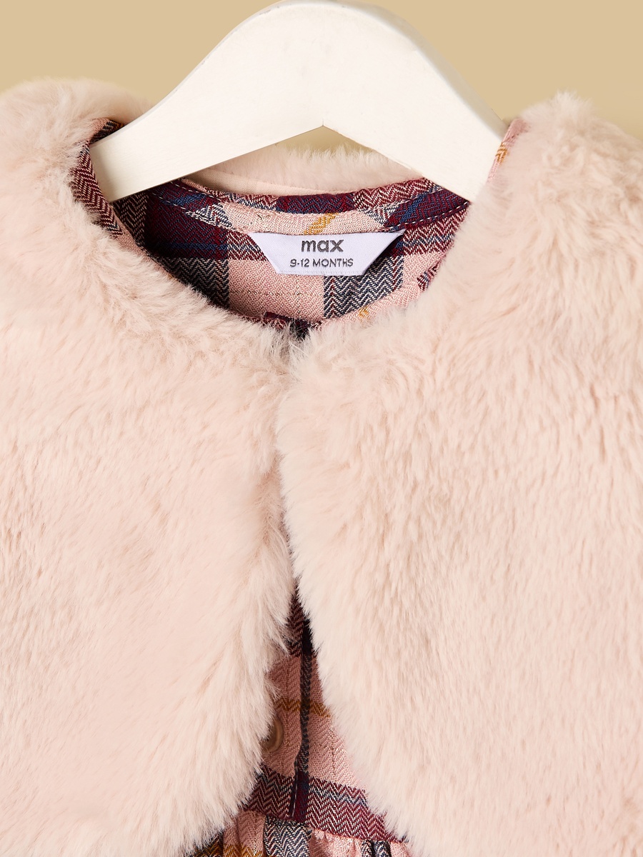 Checked Dress with Shrug