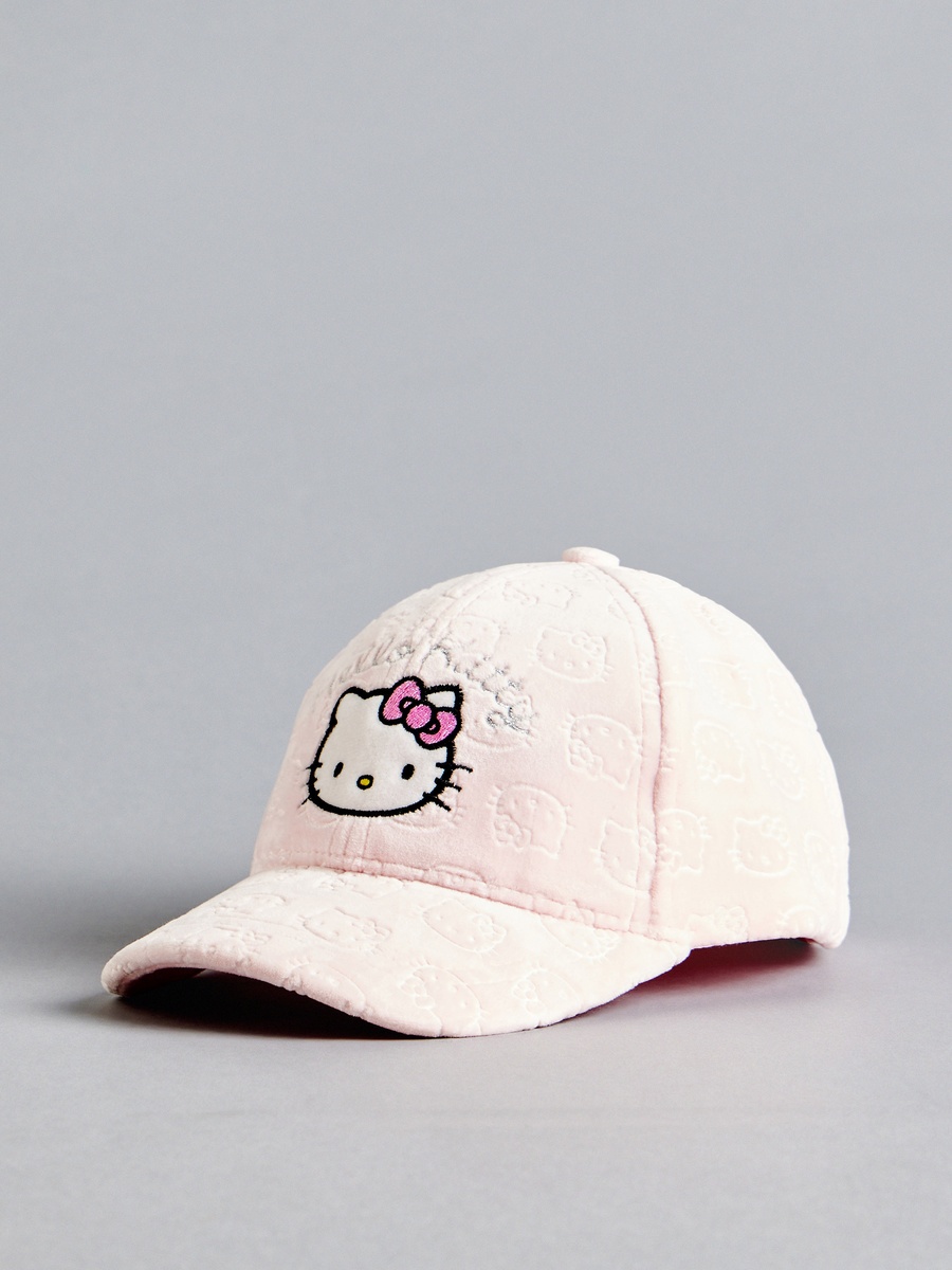 Hello Kitty Embroidered Cap with Hook and Loop Closure