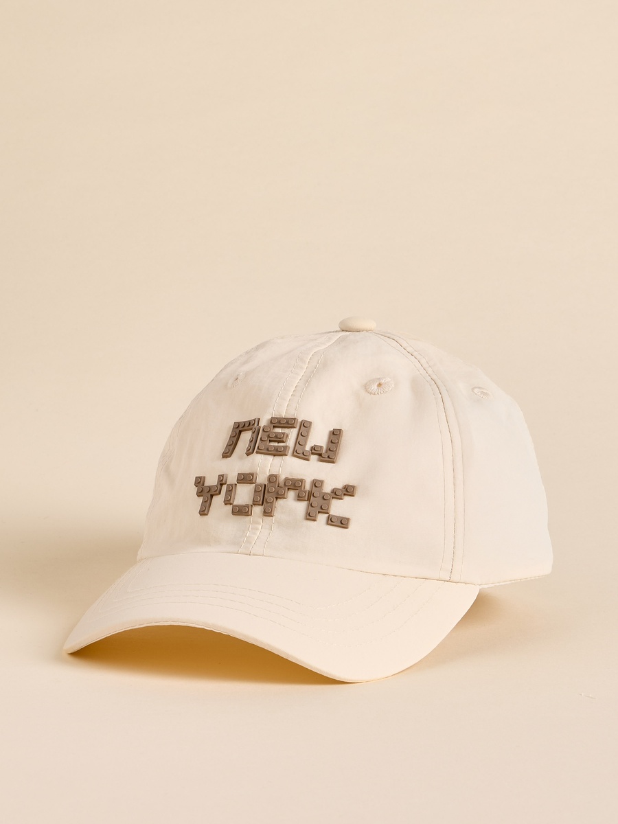 Applique Detail Cap with Buckled Strap Closure