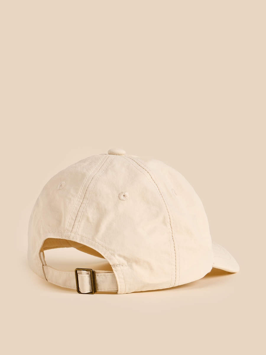 Applique Detail Cap with Buckled Strap Closure