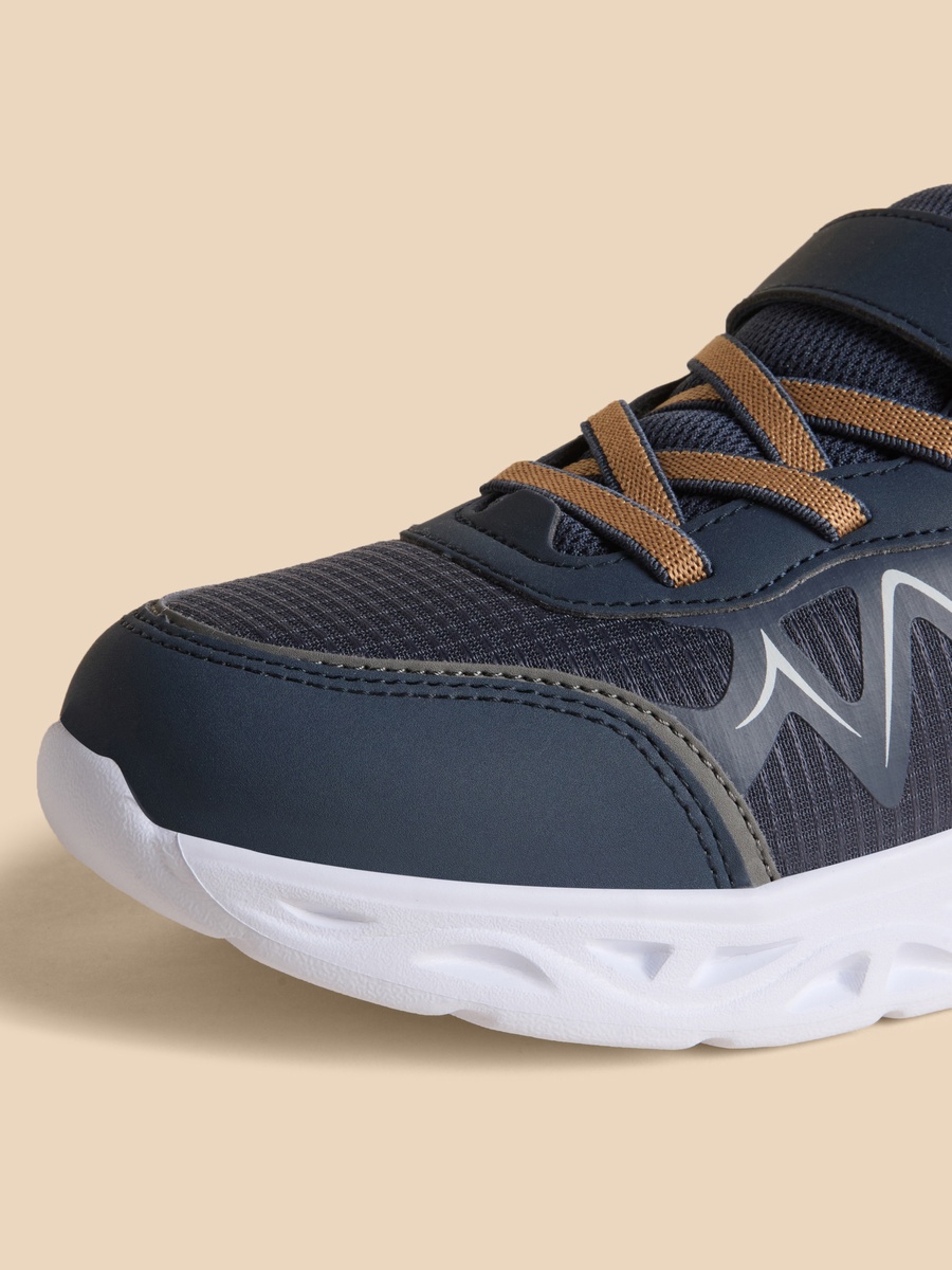 Panelled Sneakers with Hook and Loop Closure