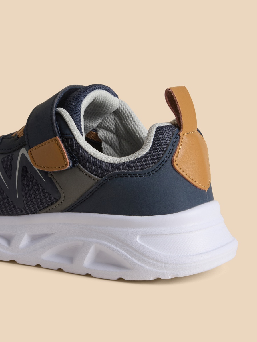 Panelled Sneakers with Hook and Loop Closure
