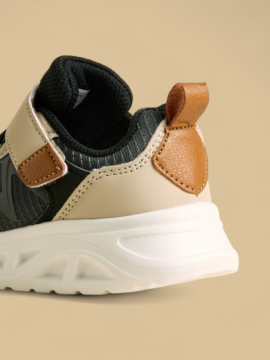 Panelled Sneakers with Hook and Loop Closure