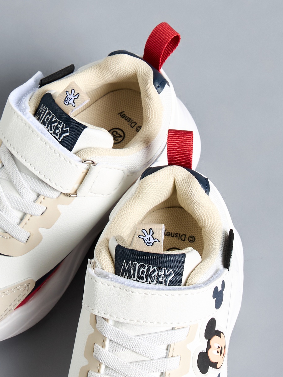 Mickey Mouse Applique Sneakers with Hook and Loop Closure