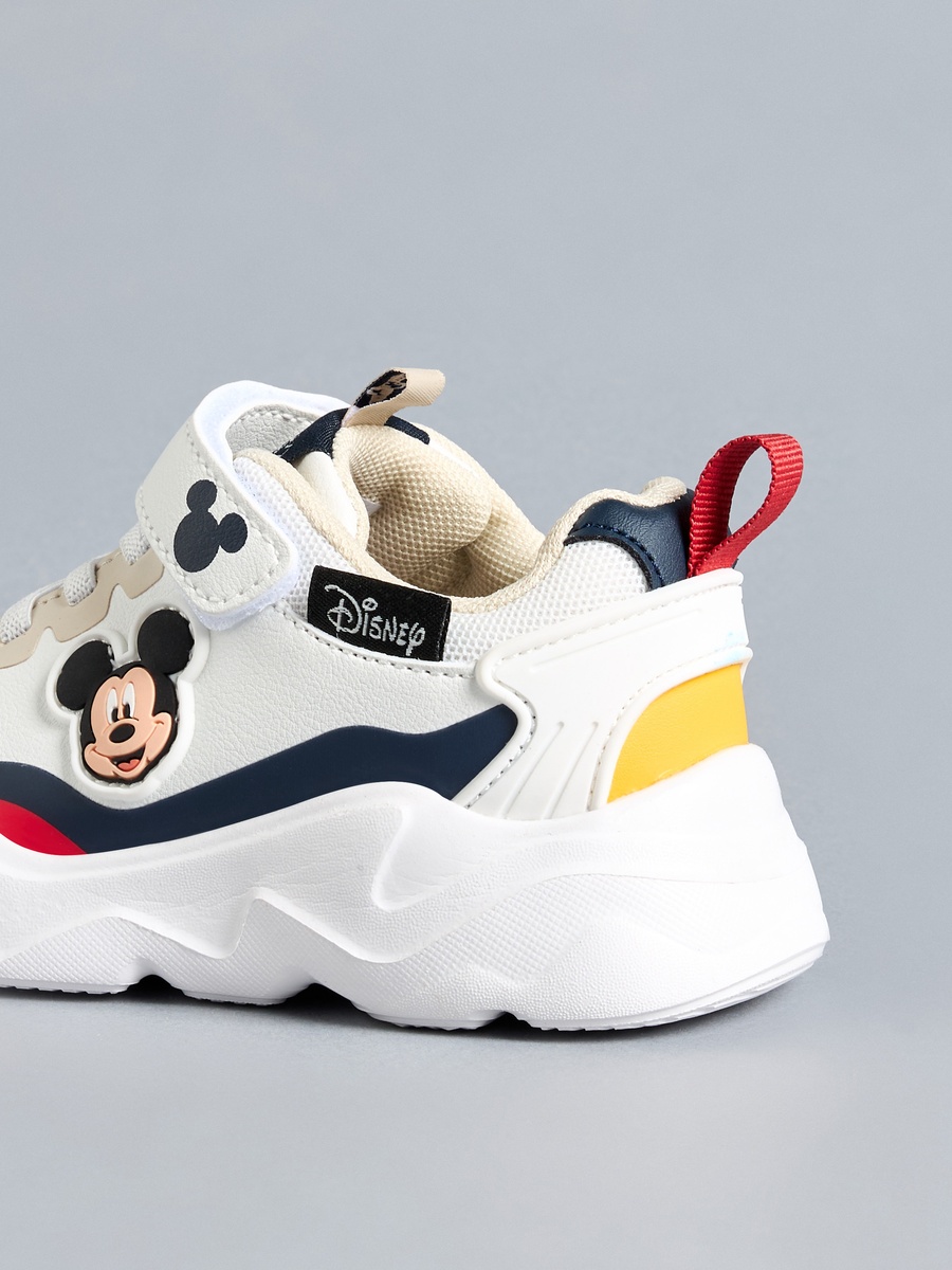 Mickey Mouse Applique Sneakers with Hook and Loop Closure