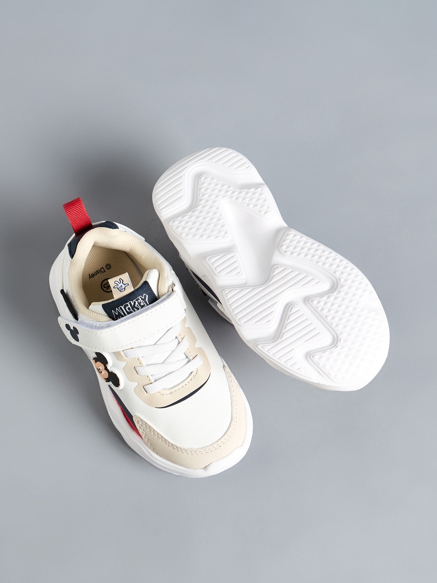 Mickey Mouse Applique Sneakers with Hook and Loop Closure