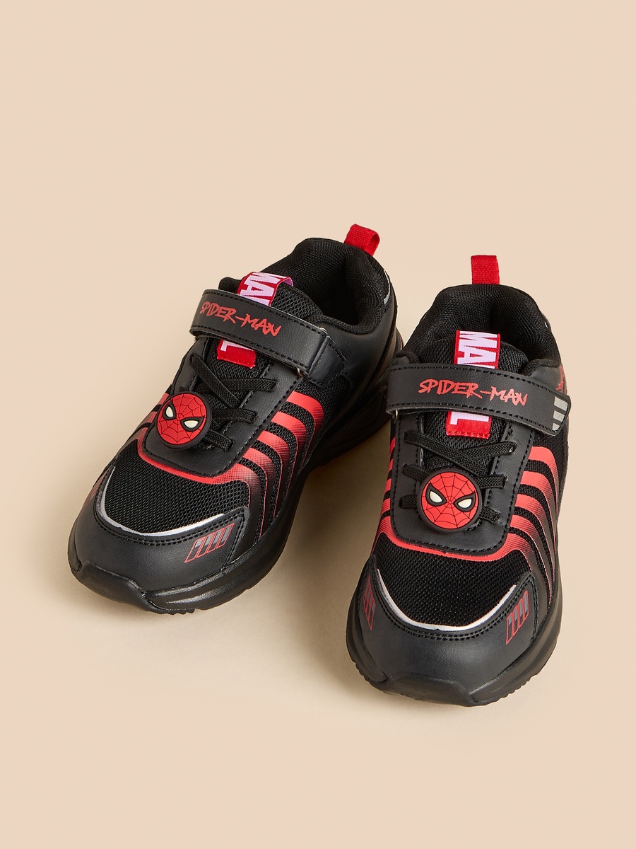 Spider-Man Print Sports Shoes with Hook and Loop Closure