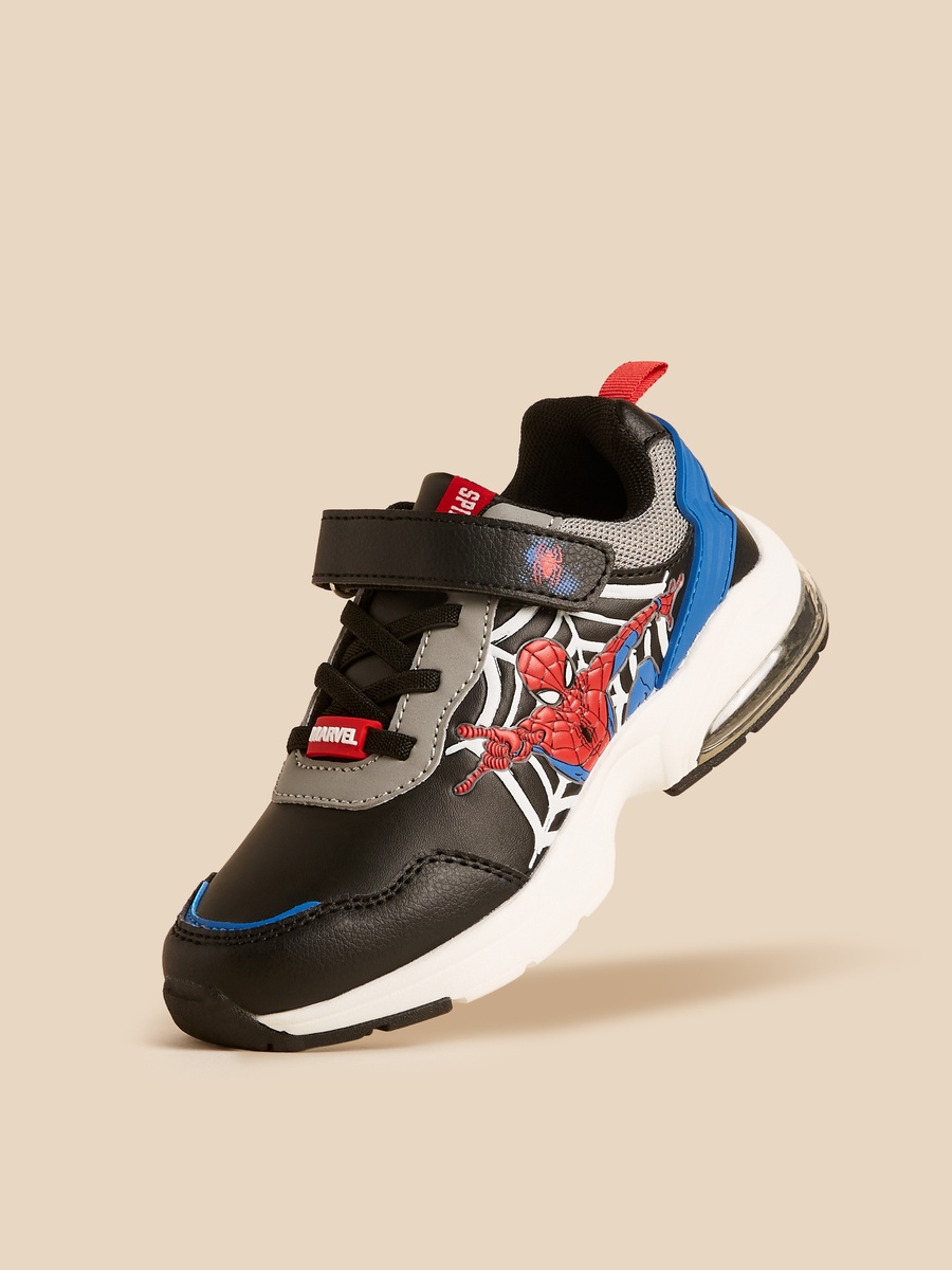 Spider-Man Print Sneakers with Hook and Loop Closure