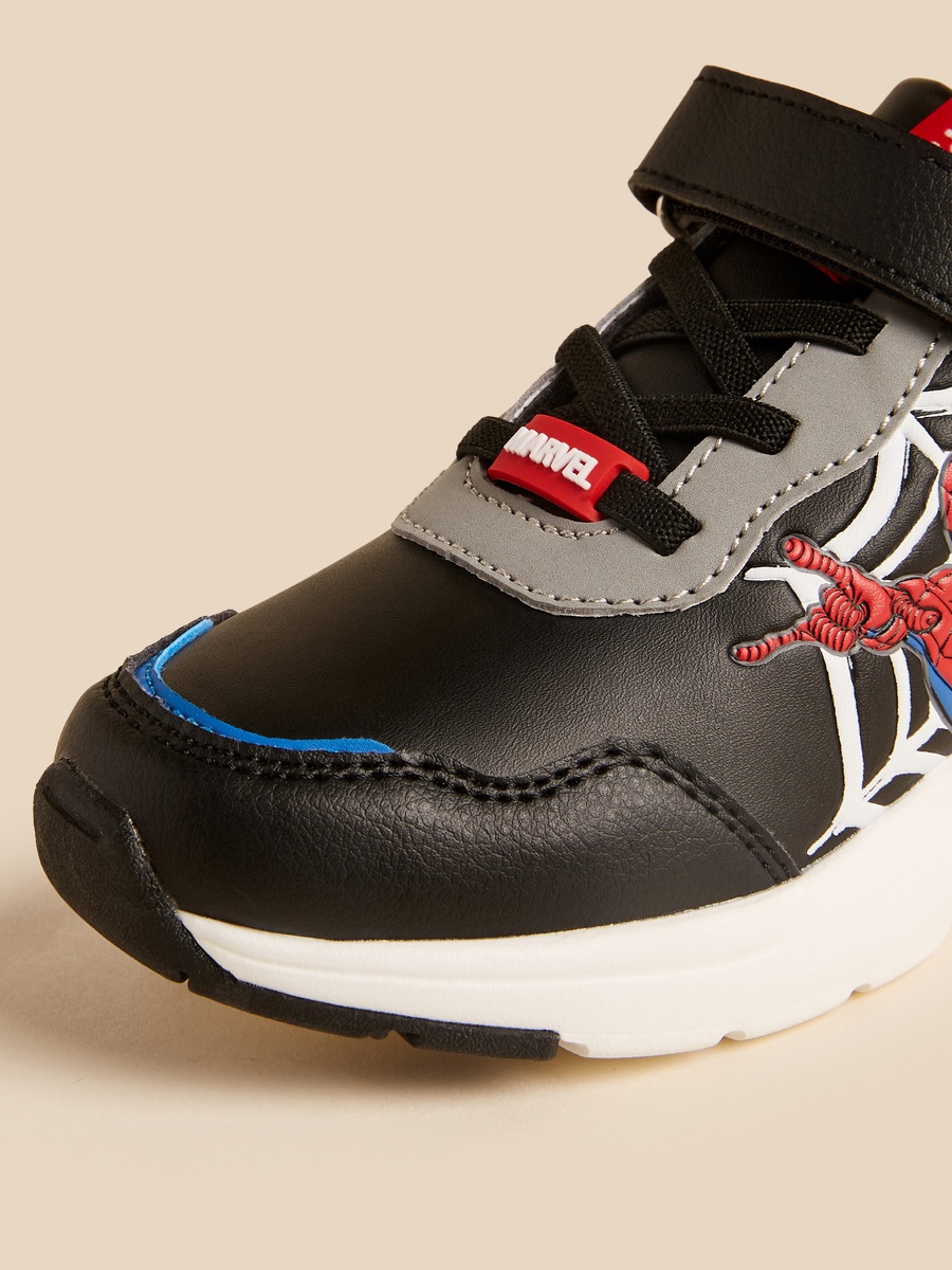 Spider-Man Print Sneakers with Hook and Loop Closure