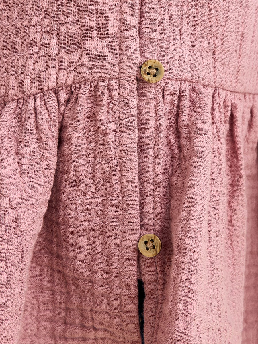 Textured Collared Peplum Top