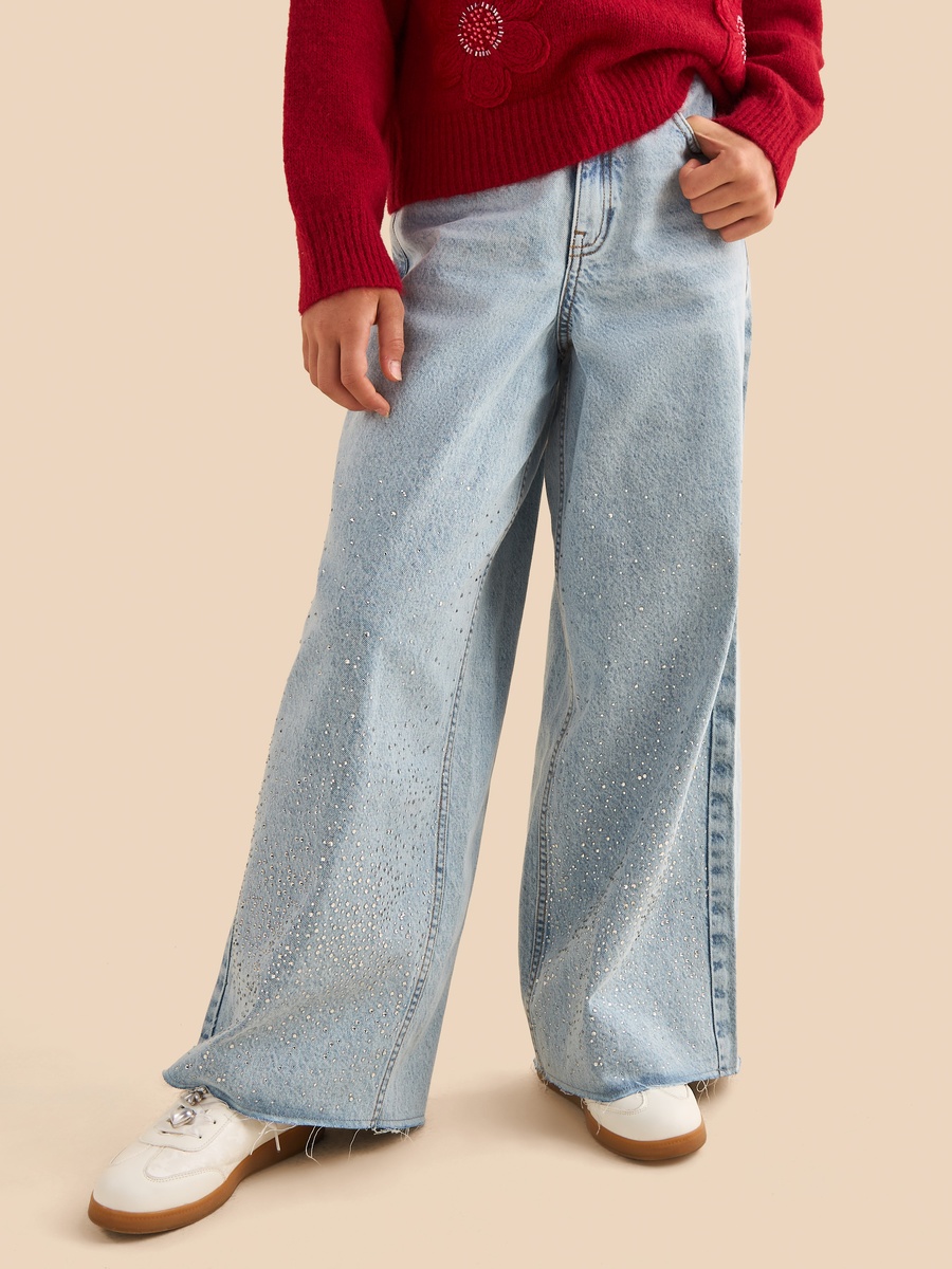 Embellished Wide Leg Jeans