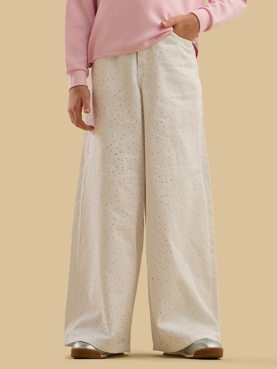Embellished Wide Leg Jeans