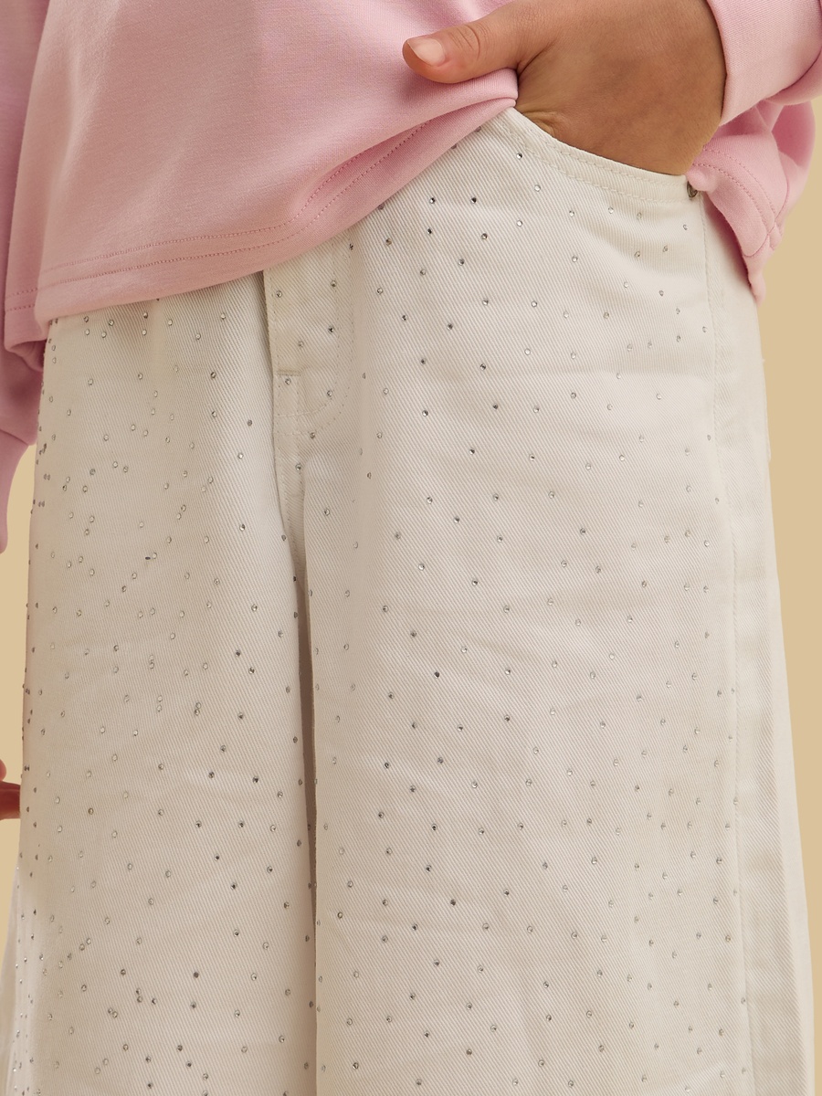 Embellished Wide Leg Jeans