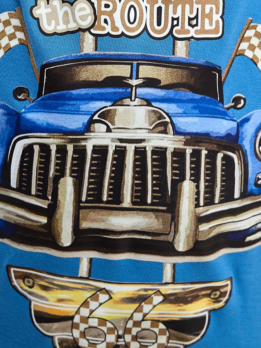 Boys Blue Route 66 Graphic T-Shirt