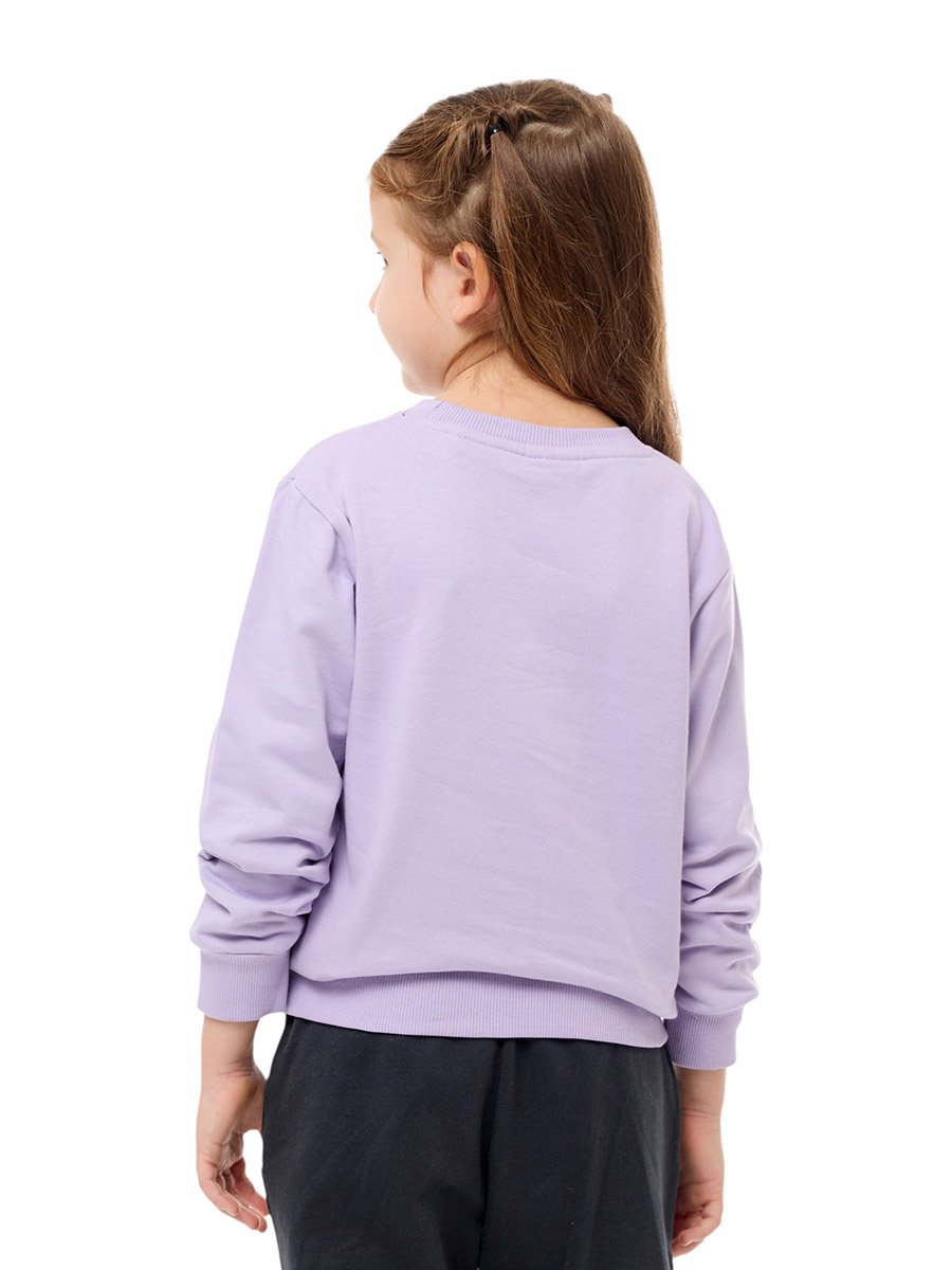 Girls Purple Tiger Graphic Print Sweatshirt