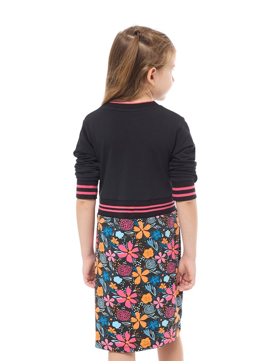 Girls Sequined Floral Print Casual Dress