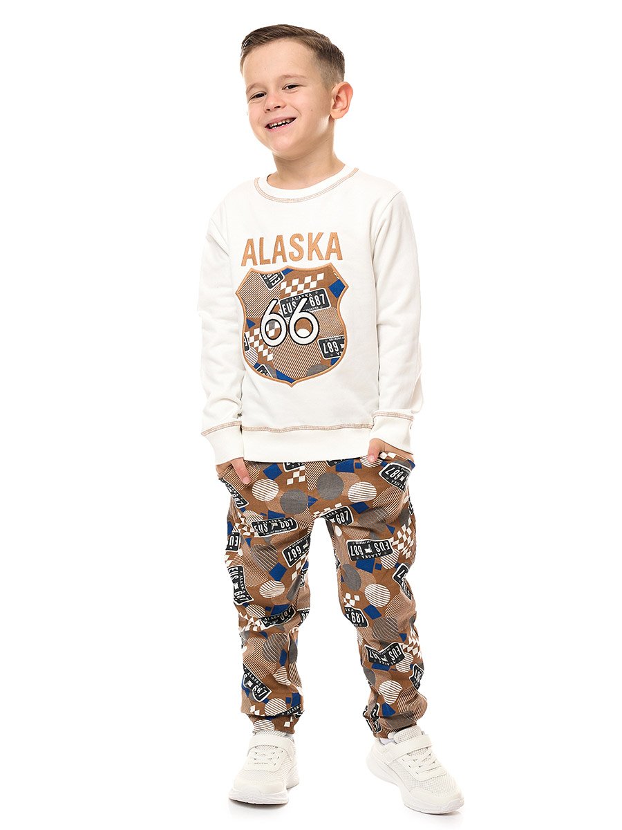 Boys Embroidered Patch Sweatshirt and Joggers Set