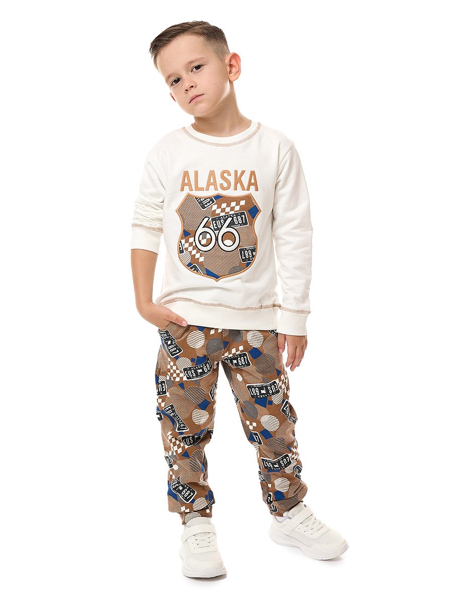 Boys Embroidered Patch Sweatshirt and Joggers Set