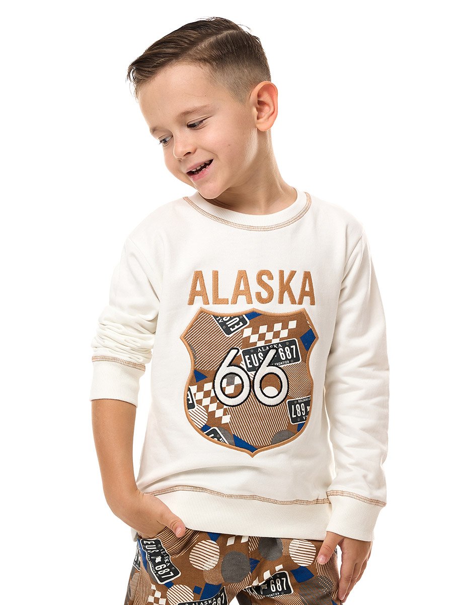 Boys Embroidered Patch Sweatshirt and Joggers Set